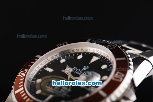 Rolex Submariner Swiss ETA 2836 Automatic Movement Full Steel with Brown Bezel-Black Dial and White Markers - Click Image to Close